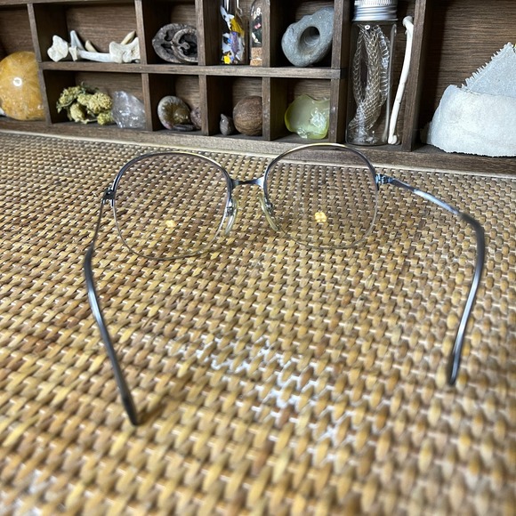 Vintage 80s Glasses Silver Toned Frames Large Lenses Italian Holiday Optics - Picture 5 of 9